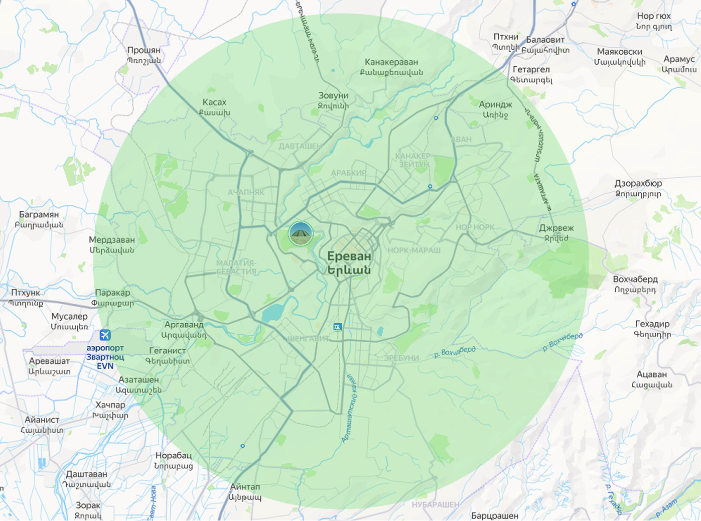 IMVET Service Area Map Yerevan Armenia